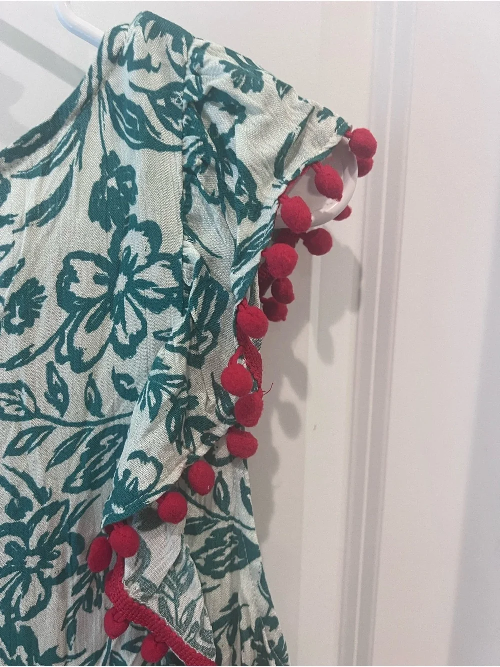 NWT Savanna Jane Green Floral Tunic with Red Embroidery Size Large - Picture 11 of 14